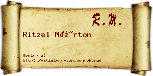 Ritzel Márton névjegykártya