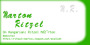 marton ritzel business card